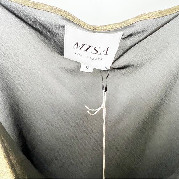 NWT MISA Los Angeles Sadie Draped Gold Camisole S - Picture 6 of 9